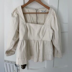 DO+BE Ivory Peplum Blouse